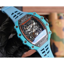 Richard Mille - RM21-02 40mm Carbon Case On Light Blue Rubber Strap V2 Tourbillon