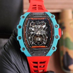 Richard Mille - RM21-02 40mm Carbon Case On Red Rubber Strap V2 Tourbillon