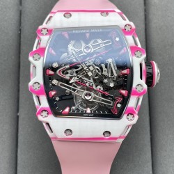 Richard Mille - RM38-02 43.7mm Bubba Watson Carbon With Pink Rubber Strap Tourbillon 
