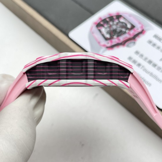 Richard Mille - RM38-02 43.7mm Bubba Watson Carbon With Pink Rubber Strap Tourbillon 