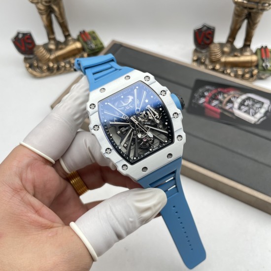 Richar Mille - RM12-01 42mm Real Tourbillon RMF Best Edition Skeleton Dial on Blue Rubber Strap