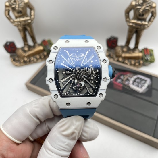 Richar Mille - RM12-01 42mm Real Tourbillon RMF Best Edition Skeleton Dial on Blue Rubber Strap