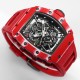 Richard Mille - RM35-02 RAFAEL NADAL 43mm NTPT Carbon Case Skeleton Dial With Red Rubber Strap BBR Clone RMAL1
