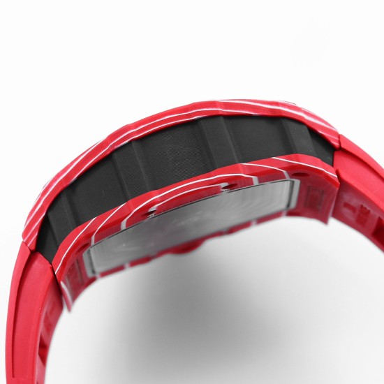 Richard Mille - RM35-02 RAFAEL NADAL 43mm NTPT Carbon Case Skeleton Dial With Red Rubber Strap BBR Clone RMAL1