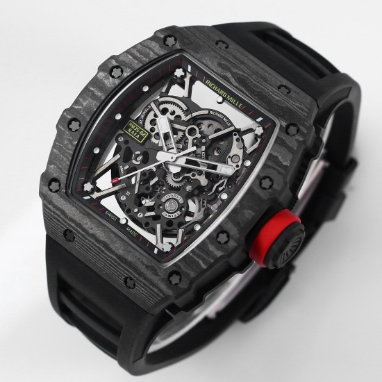 Richard Mille - RM35-02 RAFAEL NADAL 44.5mm Skeleton NTPT Dial on Black Strap BBR RMAL1 Super Clone