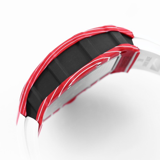 Richard Mille - RM35-02 RAFAEL NADAL 43mm NTPT Carbon Case Skeleton Dial With White Rubber Strap BBR  RMAL1 Clone Super