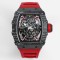 Richard Mille - RM35-02 RAFAEL NADAL 44.5mm NTPT Carbon Skeleton Dial on Red Strap BBR RMAL1 Super Clone