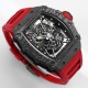 Richard Mille - RM35-02 RAFAEL NADAL 44.5mm NTPT Carbon Skeleton Dial on Red Strap BBR RMAL1 Super Clone