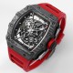 Richard Mille - RM35-02 RAFAEL NADAL 44.5mm NTPT Carbon Skeleton Dial on Red Strap BBR RMAL1 Super Clone