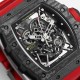 Richard Mille - RM35-02 RAFAEL NADAL 44.5mm NTPT Carbon Skeleton Dial on Red Strap BBR RMAL1 Super Clone