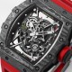 Richard Mille - RM35-02 RAFAEL NADAL 44.5mm NTPT Carbon Skeleton Dial on Red Strap BBR RMAL1 Super Clone