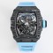 Richard Mille - RM35-02 RAFAEL NADAL 44.5mm NTPT Carbon Skeleton Dial on Blue Strap BBR RMAL1 Super Clone
