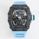 Richard Mille - RM35-02 RAFAEL NADAL 44.5mm NTPT Carbon Skeleton Dial on Blue Strap BBR RMAL1 Super Clone
