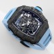 Richard Mille - RM35-02 RAFAEL NADAL 44.5mm NTPT Carbon Skeleton Dial on Blue Strap BBR RMAL1 Super Clone