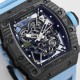 Richard Mille - RM35-02 RAFAEL NADAL 44.5mm NTPT Carbon Skeleton Dial on Blue Strap BBR RMAL1 Super Clone