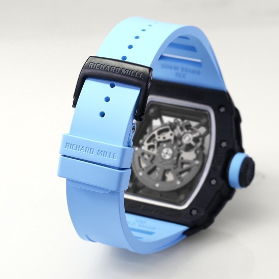 Richard Mille - RM35-02 RAFAEL NADAL 44.5mm NTPT Carbon Skeleton Dial on Blue Strap BBR RMAL1 Super Clone