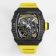 Richard Mille - RM35-02 RAFAEL NADAL 44.5mm NTPT Carbon Skeleton Dial on Yellow Strap BBR RMAL1 Super Clone