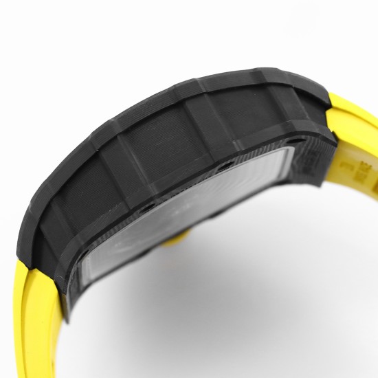 Richard Mille - RM35-02 RAFAEL NADAL 44.5mm NTPT Carbon Skeleton Dial on Yellow Strap BBR RMAL1 Super Clone