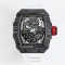 Richard Mille - RM35-02 RAFAEL NADAL 44.5mm NTPT Carbon Skeleton Dial on White Strap BBR RMAL1 Super Clone
