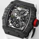 Richard Mille - RM35-02 RAFAEL NADAL 44.5mm NTPT Carbon Skeleton Dial on White Strap BBR RMAL1 Super Clone