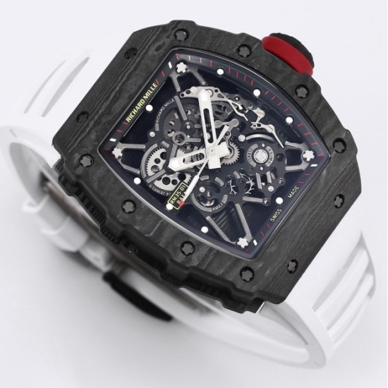 Richard Mille - RM35-01 44.5mm Skeleton NTPT Dial on White Strap BBR RMUL3 Super Clone