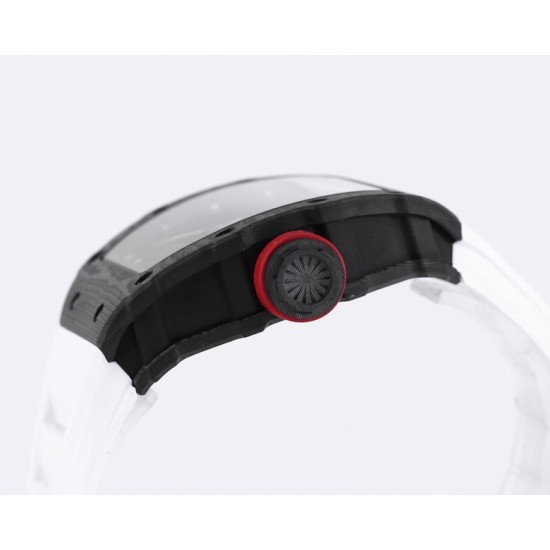 Richard Mille - RM35-01 44.5mm Skeleton NTPT Dial on White Strap BBR RMUL3 Super Clone