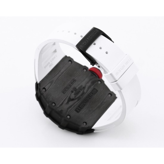 Richard Mille - RM35-01 44.5mm Skeleton NTPT Dial on White Strap BBR RMUL3 Super Clone