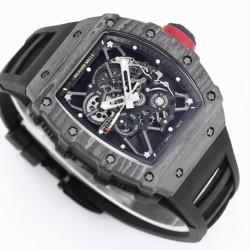 Richard Mille - RM35-01 44.5mm Skeleton NTPT Dial Black White Strap BBR RMUL3 Super Clone