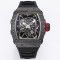 Richard Mille - RM35-01 44.5mm Skeleton NTPT Dial Black White Strap BBR RMUL3 Super Clone