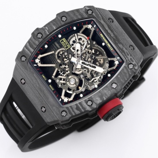 Richard Mille - RM35-01 44.5mm Skeleton NTPT Dial Black White Strap BBR RMUL3 Super Clone