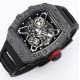 Richard Mille - RM35-01 44.5mm Skeleton NTPT Dial Black White Strap BBR RMUL3 Super Clone