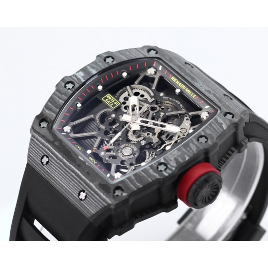 Richard Mille - RM35-01 44.5mm Skeleton NTPT Dial Black White Strap BBR RMUL3 Super Clone
