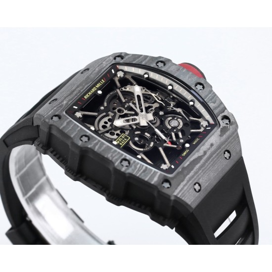 Richard Mille - RM35-01 44.5mm Skeleton NTPT Dial Black White Strap BBR RMUL3 Super Clone