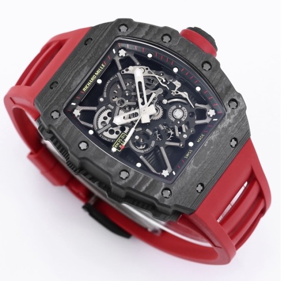 Richard Mille - RM35-01 44.5mm Skeleton NTPT Dial on Red Strap BBR RMUL3 Super Clone