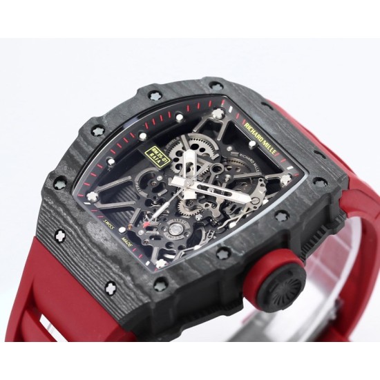 Richard Mille - RM35-01 44.5mm Skeleton NTPT Dial on Red Strap BBR RMUL3 Super Clone