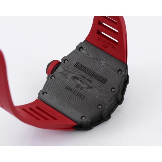 Richard Mille - RM35-01 44.5mm Skeleton NTPT Dial on Red Strap BBR RMUL3 Super Clone