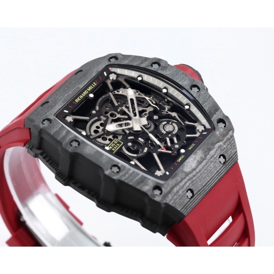 Richard Mille - RM35-01 44.5mm Skeleton NTPT Dial on Red Strap BBR RMUL3 Super Clone