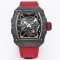 Richard Mille - RM35-01 44.5mm Skeleton NTPT Dial on Red Nylon Strap BBR RMUL3 Super Clone