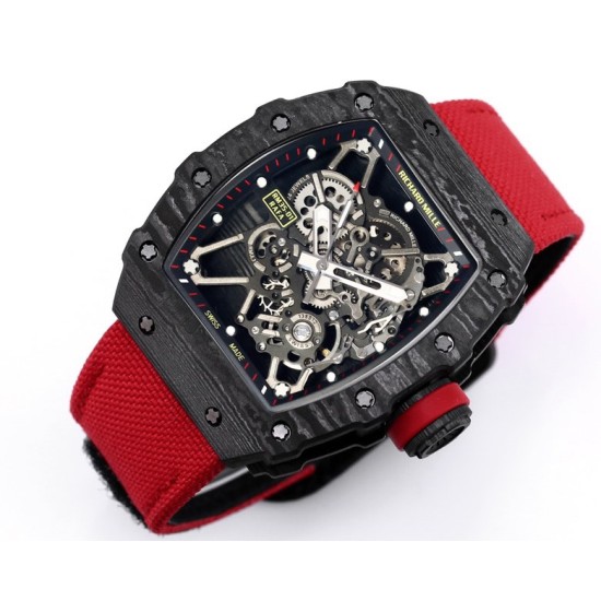 Richard Mille - RM35-01 44.5mm Skeleton NTPT Dial on Red Nylon Strap BBR RMUL3 Super Clone