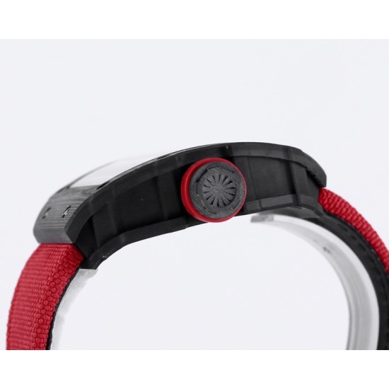 Richard Mille - RM35-01 44.5mm Skeleton NTPT Dial on Red Nylon Strap BBR RMUL3 Super Clone