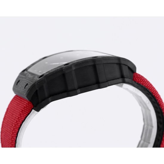 Richard Mille - RM35-01 44.5mm Skeleton NTPT Dial on Red Nylon Strap BBR RMUL3 Super Clone