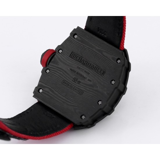 Richard Mille - RM35-01 44.5mm Skeleton NTPT Dial on Red Nylon Strap BBR RMUL3 Super Clone