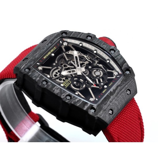 Richard Mille - RM35-01 44.5mm Skeleton NTPT Dial on Red Nylon Strap BBR RMUL3 Super Clone