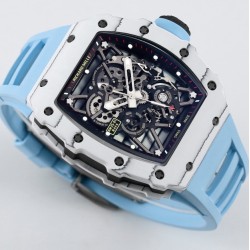 Richard Mille- RM35-01 Americas White NTPT/RU Skeleton Dial on Blue Strap BBR RMUL3 Super Clone