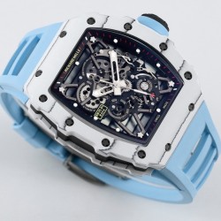 Richard Mille- RM35-01 Americas White NTPT/RU Skeleton Dial on Blue Strap BBR RMUL3 Super Clone