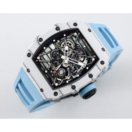 Richard Mille- RM35-01 Americas White NTPT/RU Skeleton Dial on Blue Strap BBR RMUL3 Super Clone
