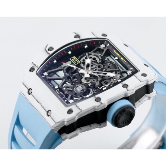 Richard Mille- RM35-01 Americas White NTPT/RU Skeleton Dial on Blue Strap BBR RMUL3 Super Clone