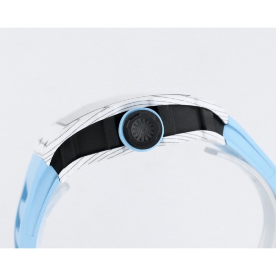 Richard Mille- RM35-01 Americas White NTPT/RU Skeleton Dial on Blue Strap BBR RMUL3 Super Clone