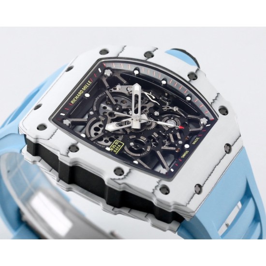 Richard Mille- RM35-01 Americas White NTPT/RU Skeleton Dial on Blue Strap BBR RMUL3 Super Clone