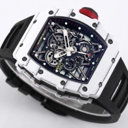 Richard Mille- RM35-01 Americas White NTPT/RU Skeleton Dial on Black Strap BBR RMUL3 Super Clone